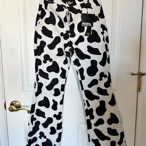Black and White Mickey cow print pants